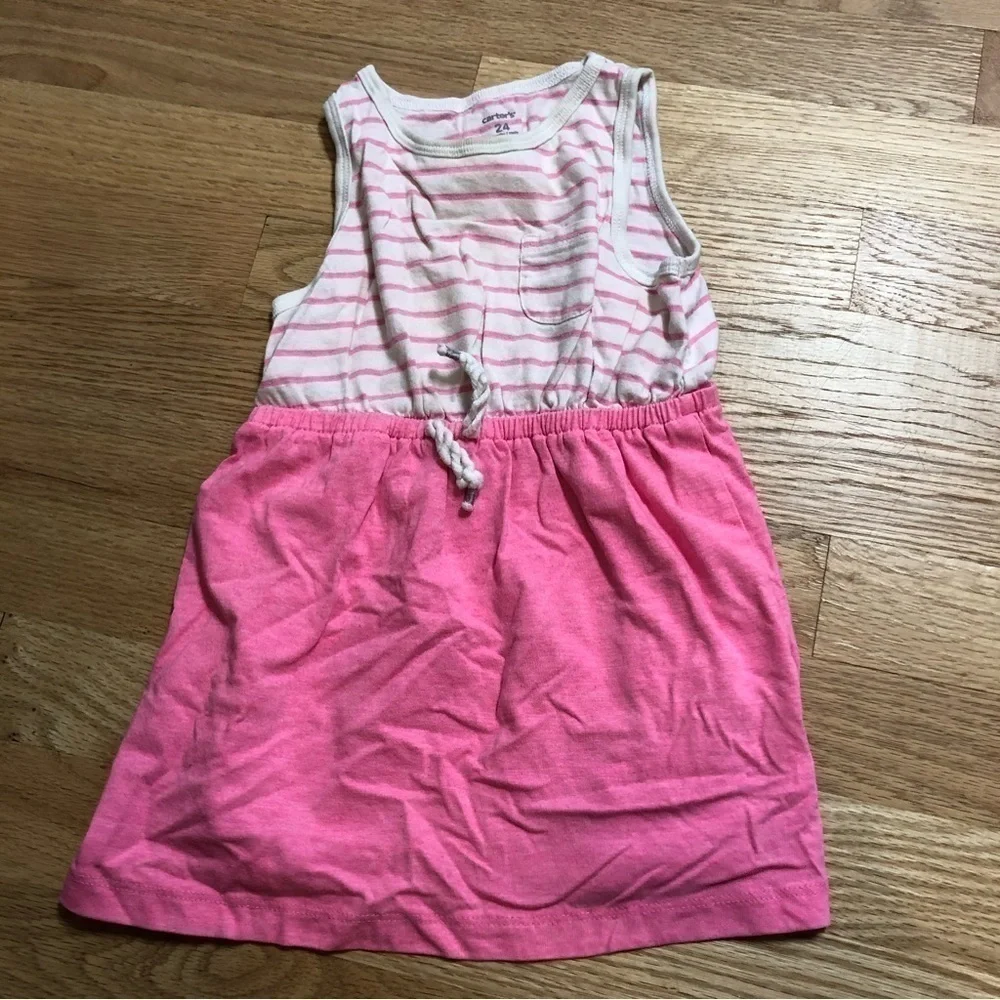 2T Girls Dress Bundle Denim Leopard Print Pineapple Watermelon Striped Pink